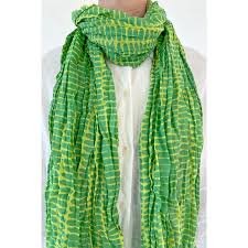 See Design- Cotton Scarf- Leaf/Lime