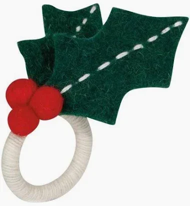 Winterberry Christmas Felt Napkin Ring