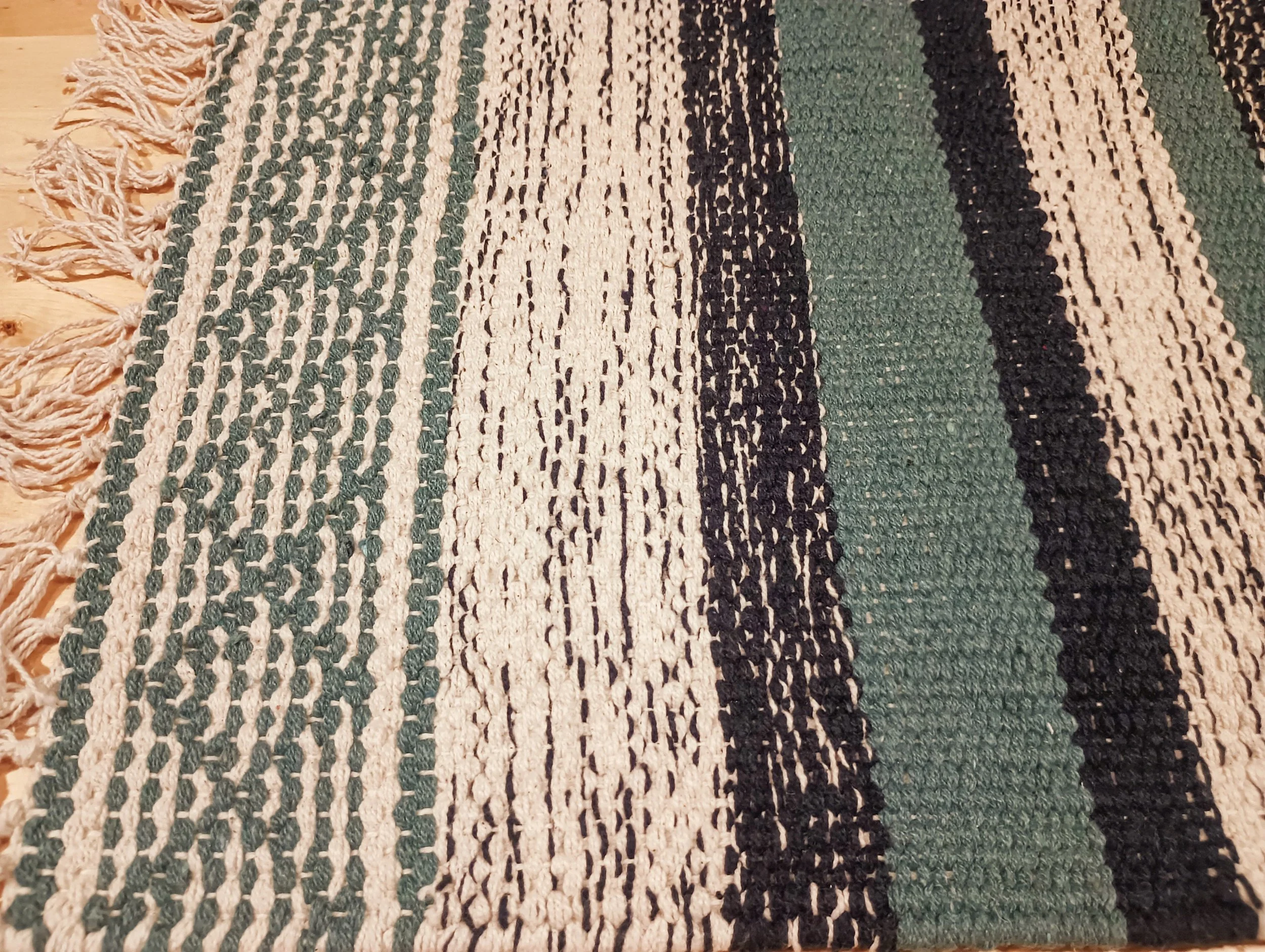 Alder Lagoon Woven Striped Fringe Placemat