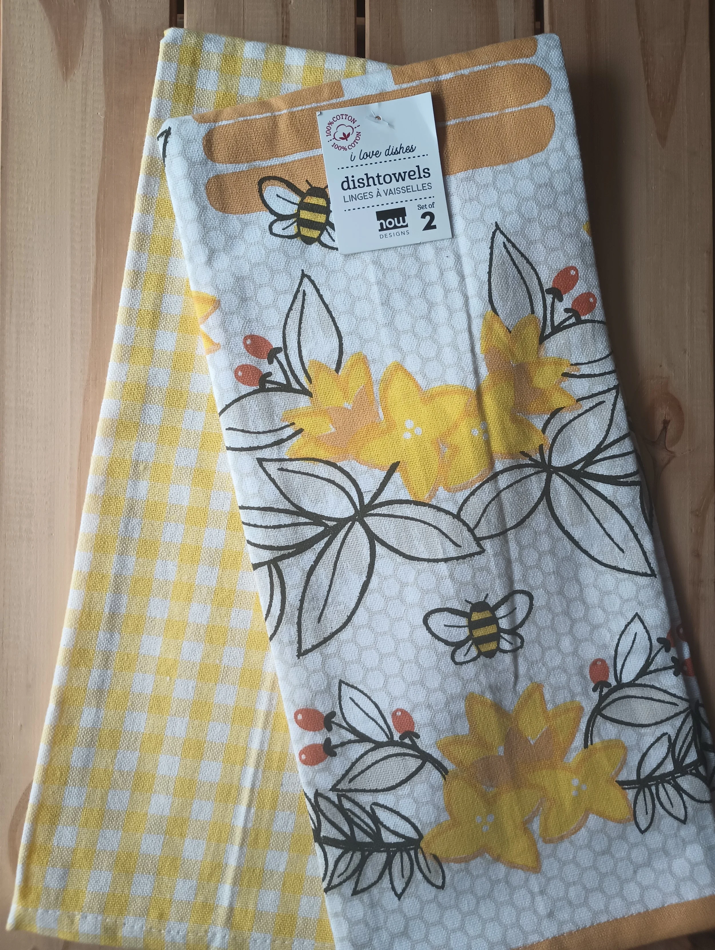 Bees Tea Towel Set of 2