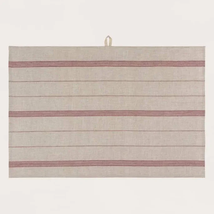 Maison Stripe Heirloom Linen Tea Towel- Wine