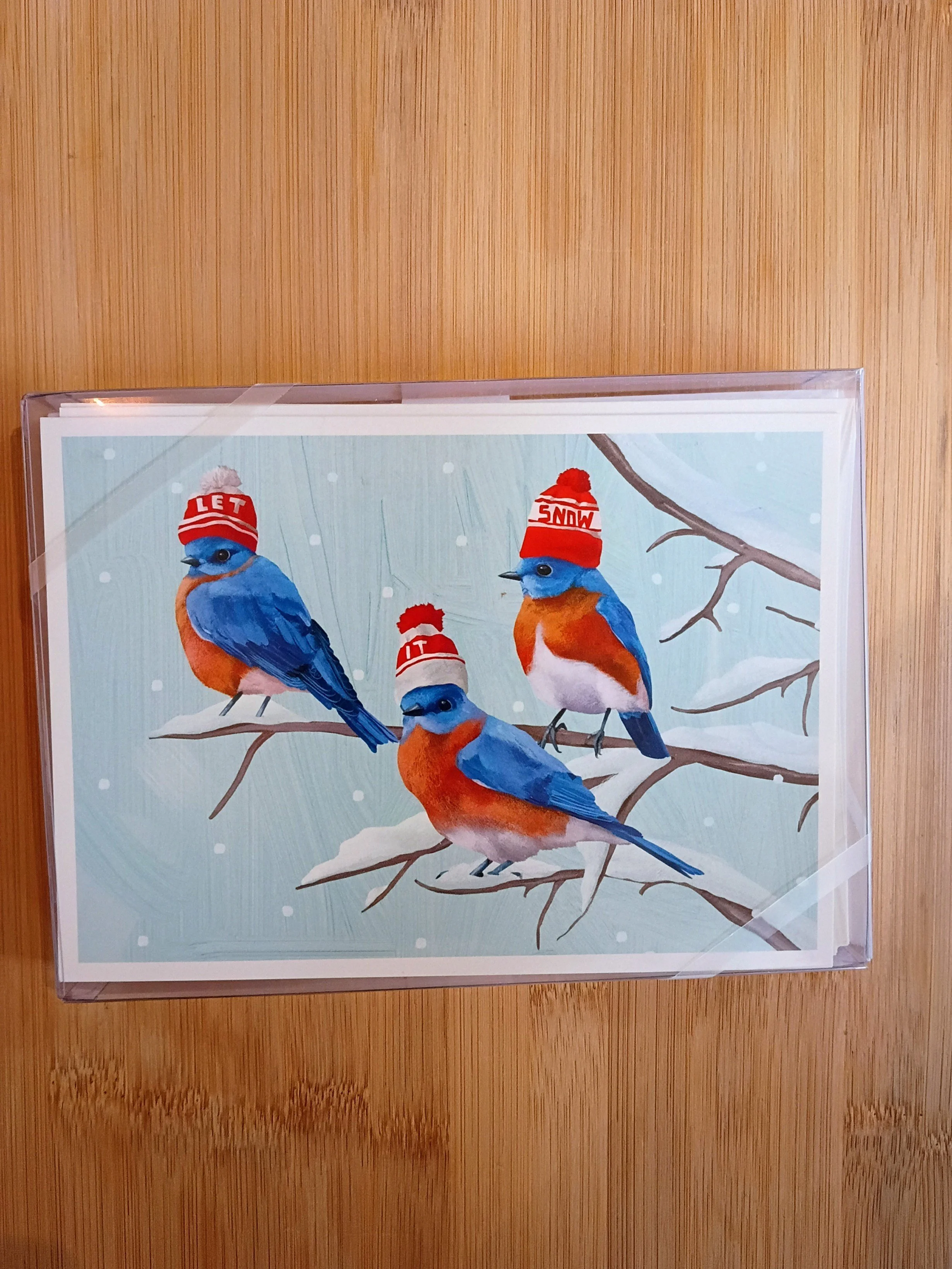 Three Bluebirds Holiday Cards- Box of 12