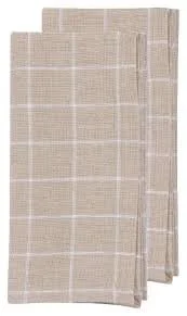Linen Napkins, Set of Two, Graph Paper Check Design