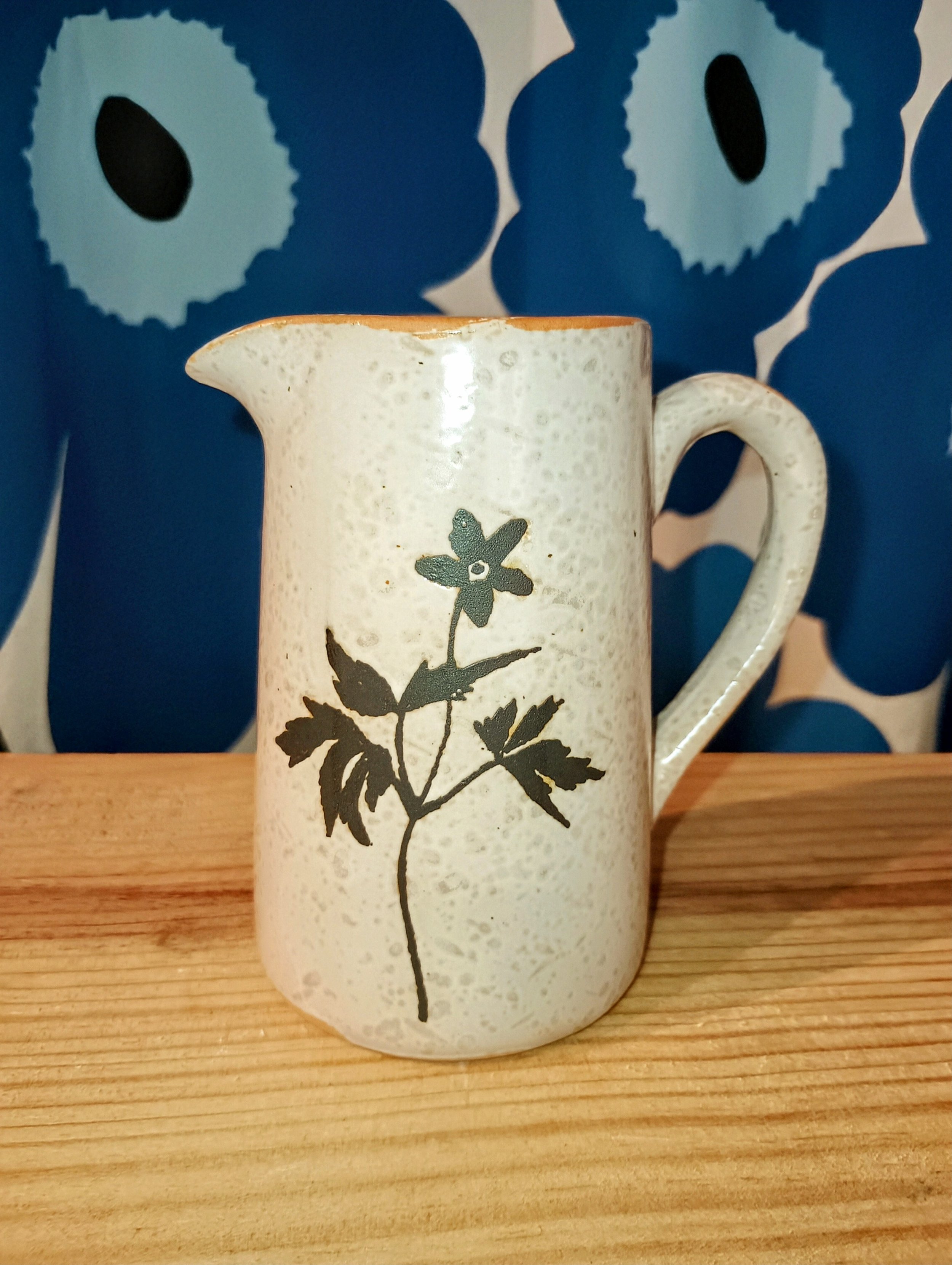 Debossed Botanical Stoneware Creamer