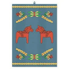Tea Towel Dala Horse and Kurbits