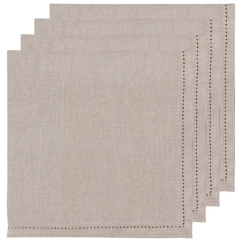 Danica Heirloom Set of 4 Linen Hemstitch Napkins