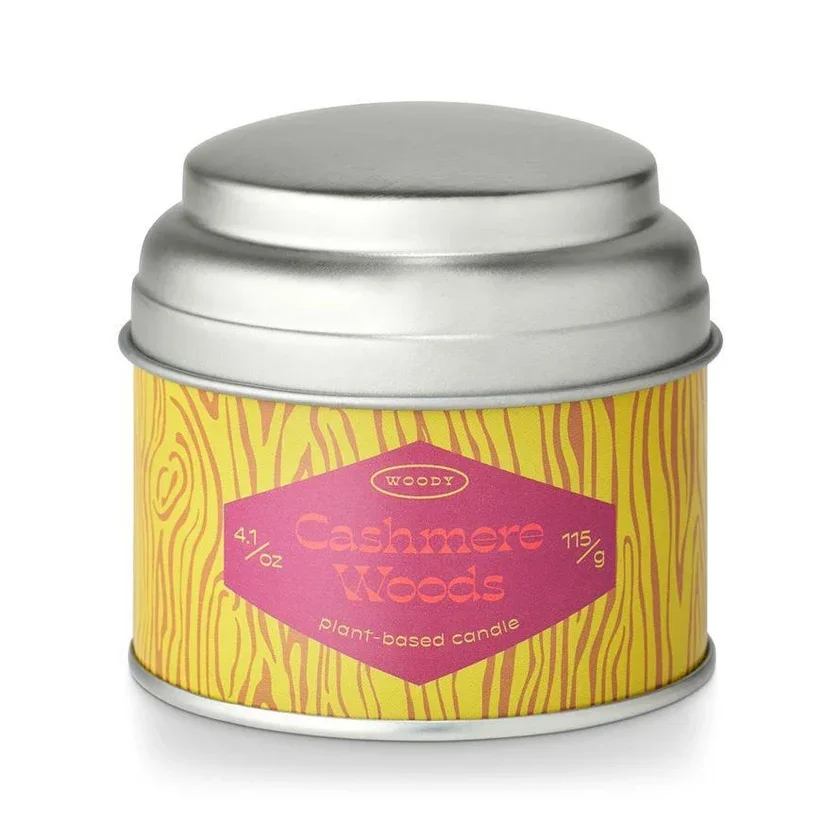 Cashmere Woods Tin Candle