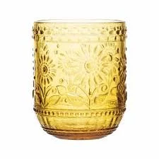 Amber Embossed Drinking Glass