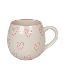Stoneware mug with hearts by Sophie Allport