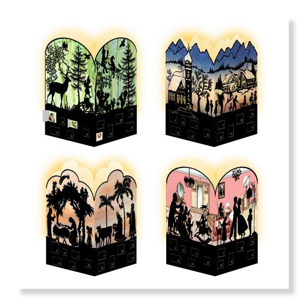 Silhouette Mini Advent Christmas Advent Calendar Card Lantern