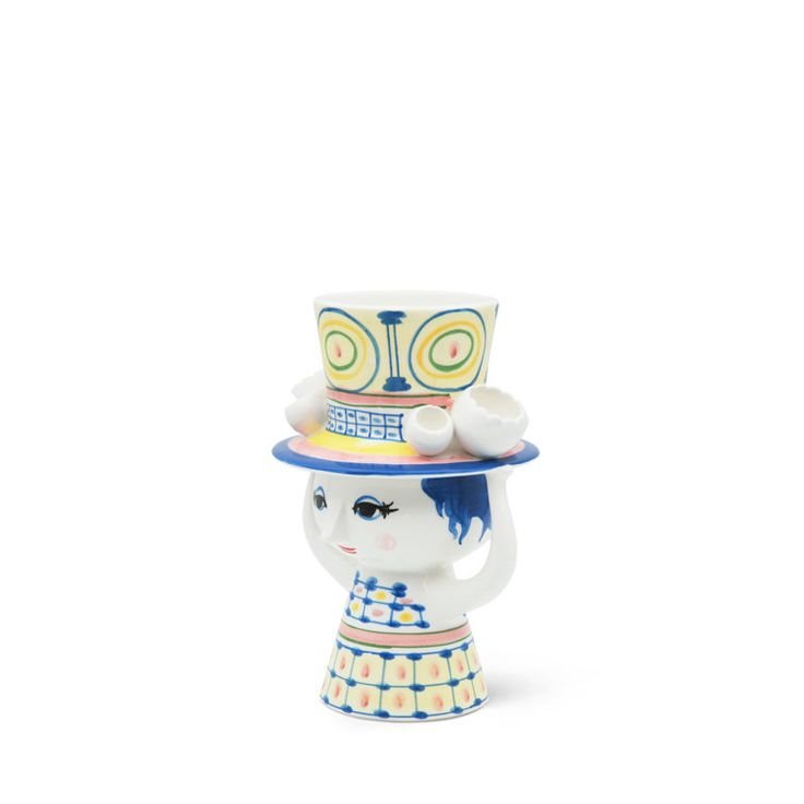 Bjørn Wiinblad Lady with Hat Vase, Blue by Rosendahl Design