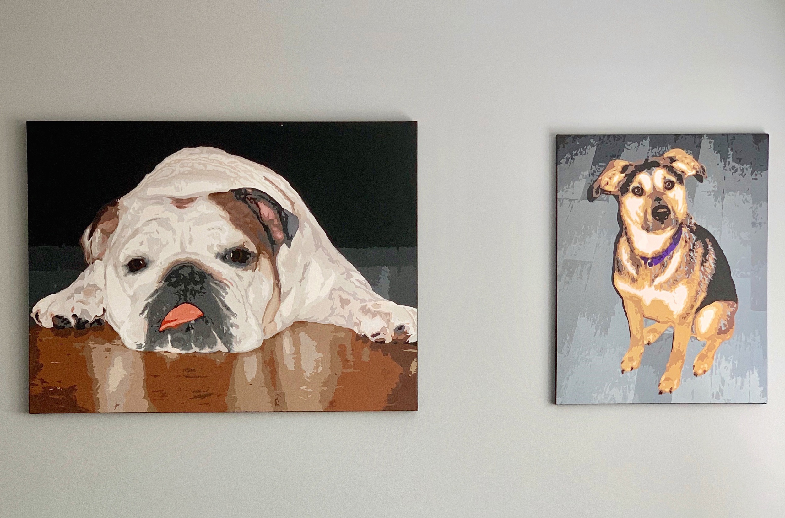 Custom oil paintings of Wally and Winnie