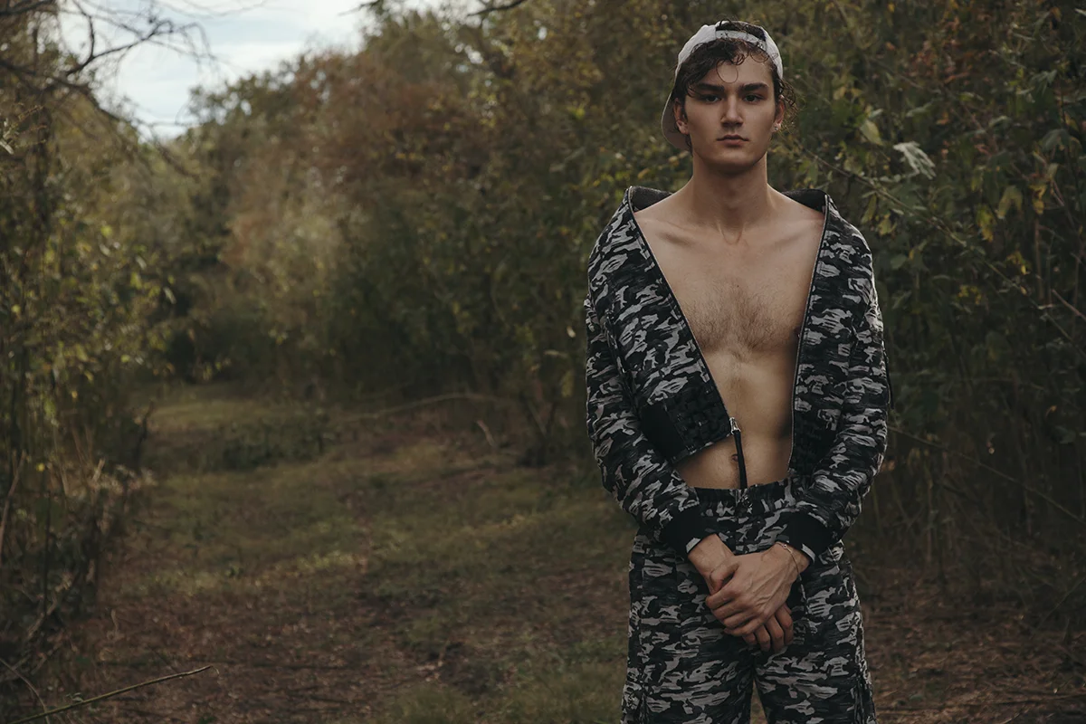 shorts and jacket: Kenneth Ning, cap: Topman
