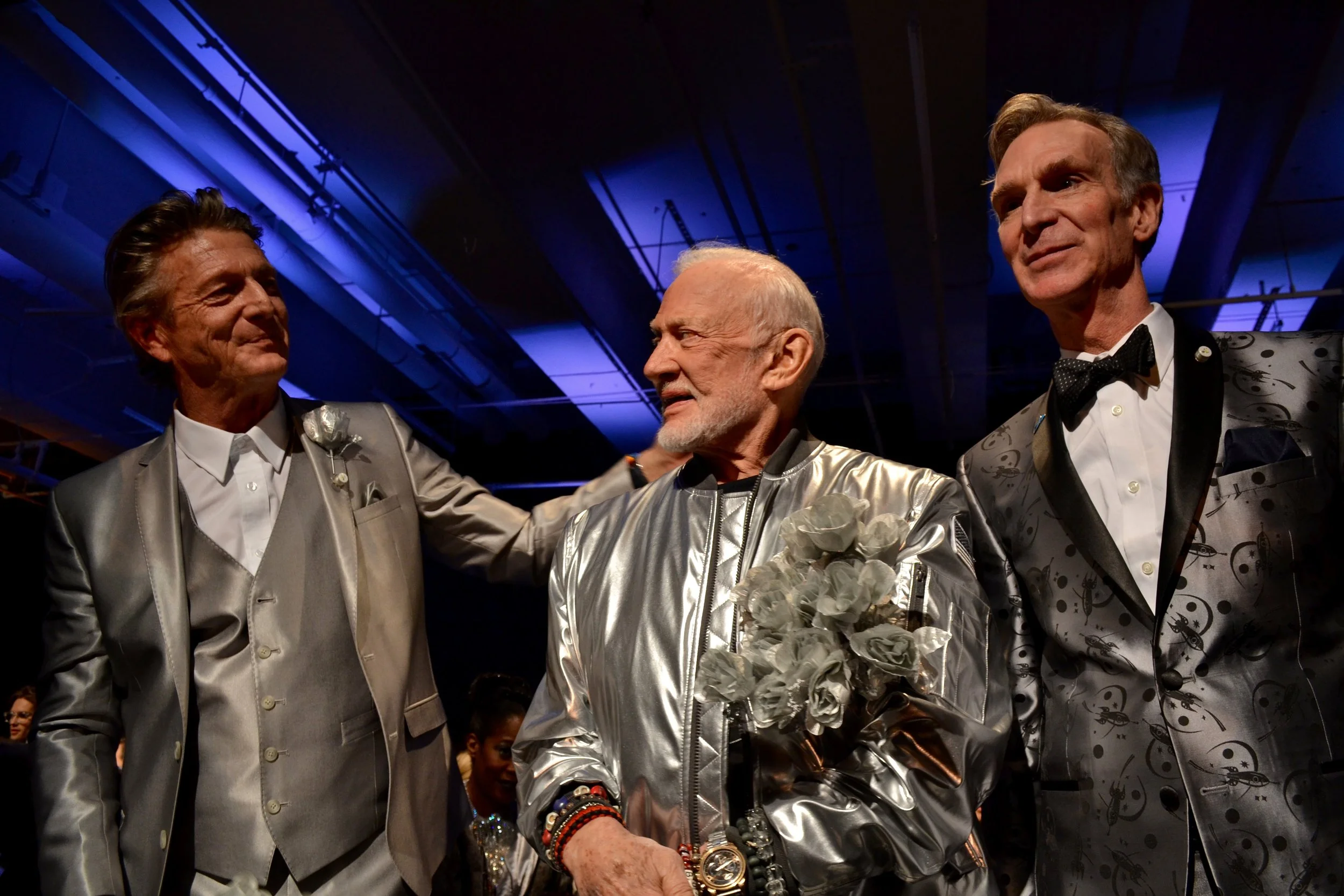 Designer Nick Graham, Buzz Aldrin and Bill Nye.
