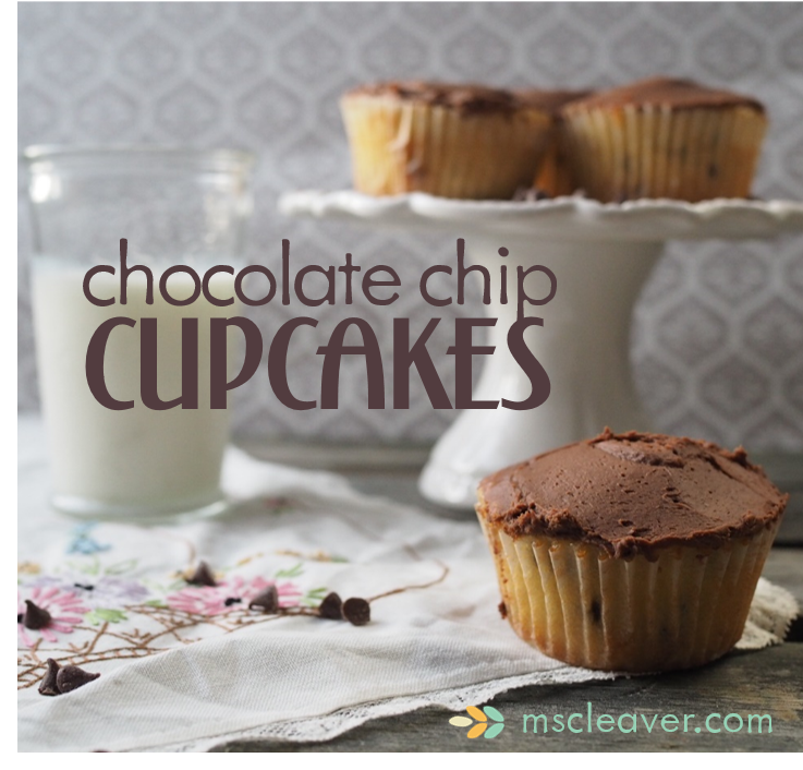 Chocolate Chip Cupcakes with Quick Buttercream Frosting