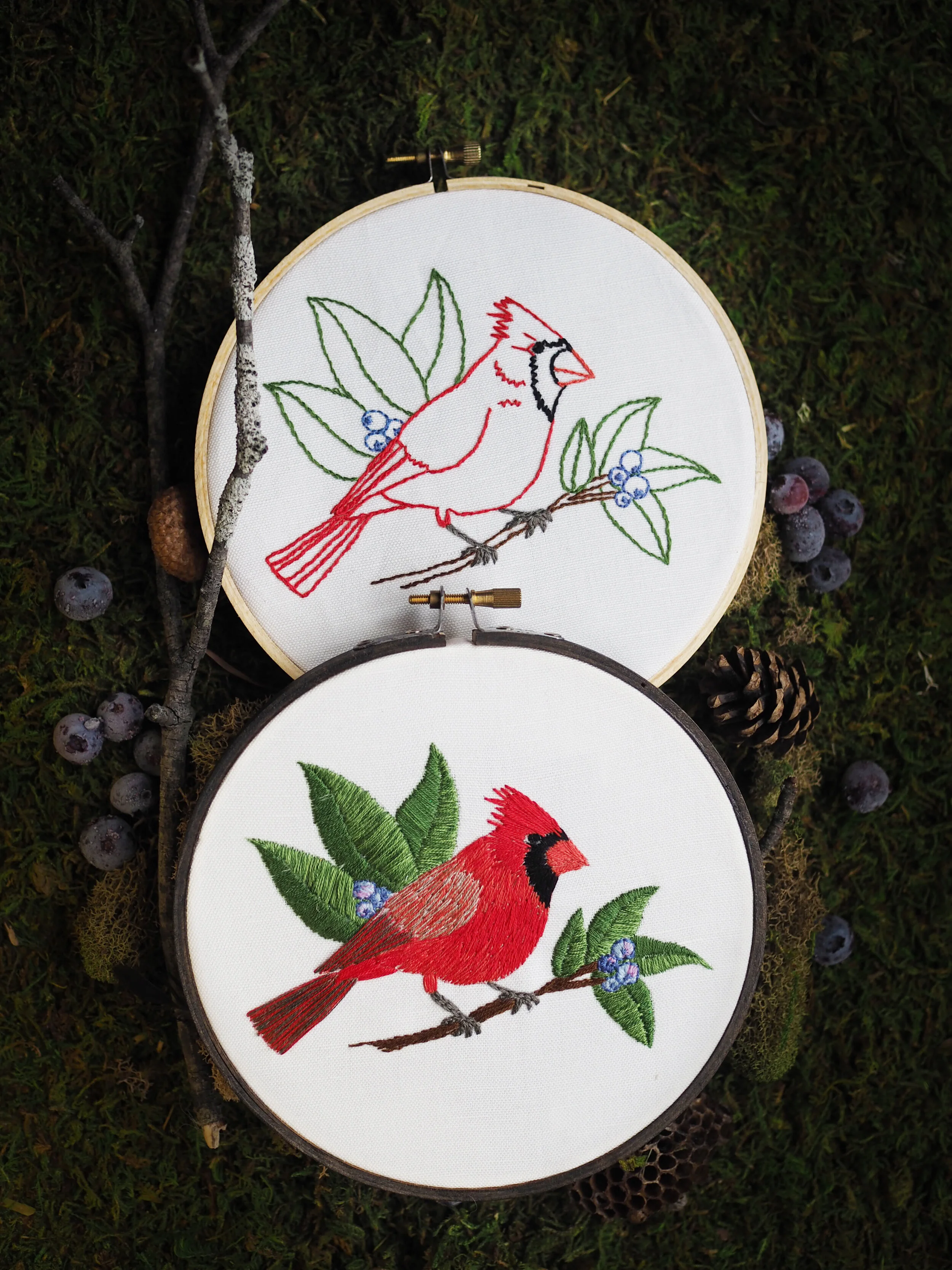 Cardinal Embroidery Pattern (PDF) — Ms. Cleaver Creations for a