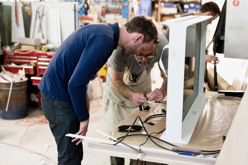 The brothers Bouroullec in the workshop.