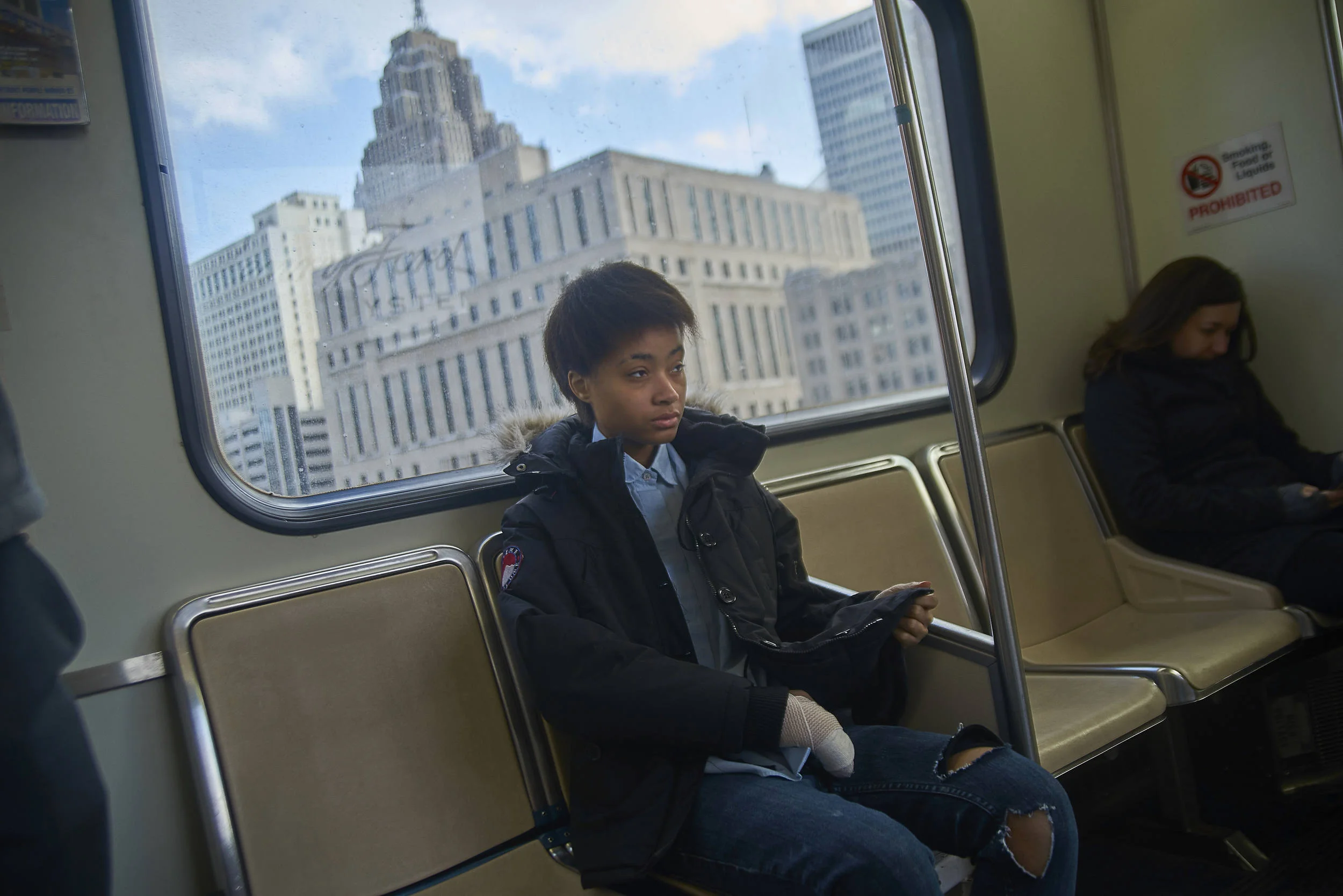 Street fashion model Julie on the People Mover