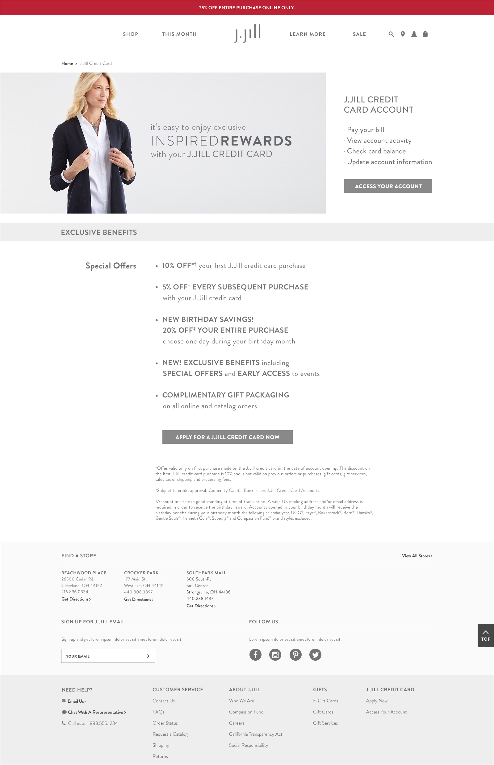 Landing Pages Showcasing J.jill's Essential Merchandise And Revamped Credit  Card Page With High Roi — Rima Antulyte