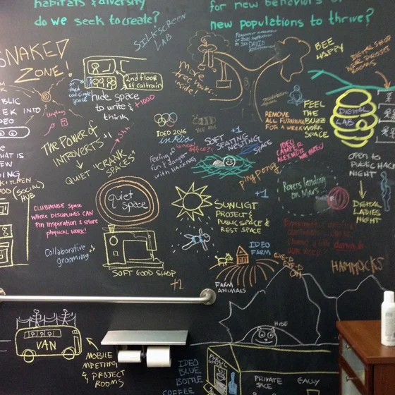 IDEO's bathroom wall