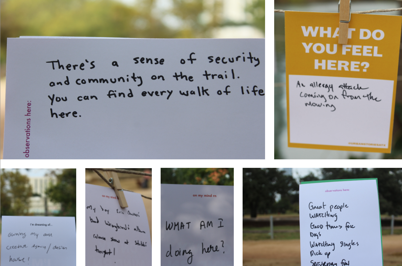 A variety of answers to questions.