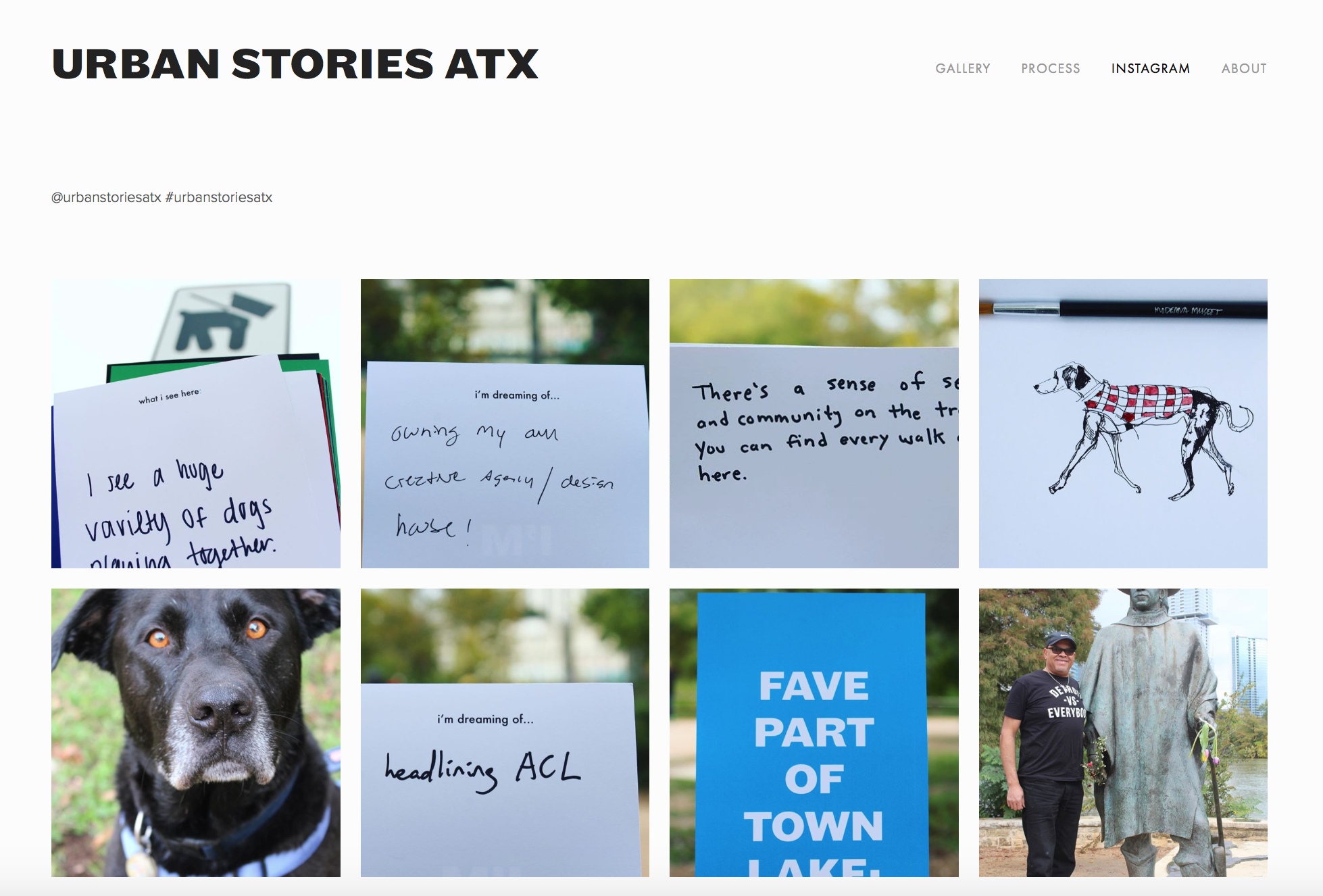 Instagram page on the Urban Stories ATX website.