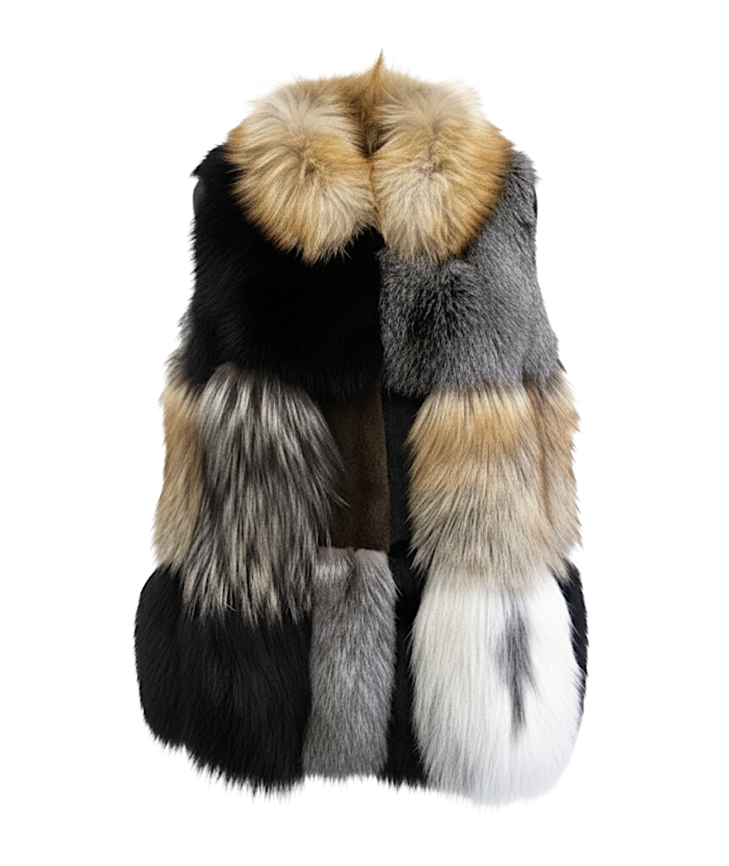 PATCHWORK FOX X MINK VEST
