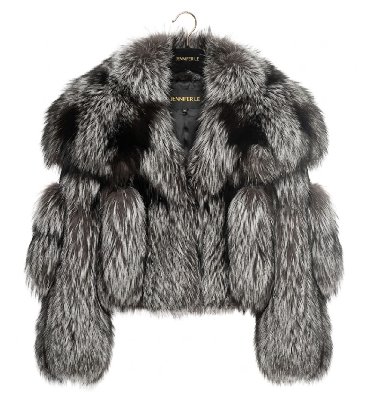 SILVER FOX SHAWL COAT BOMBER (M/L)