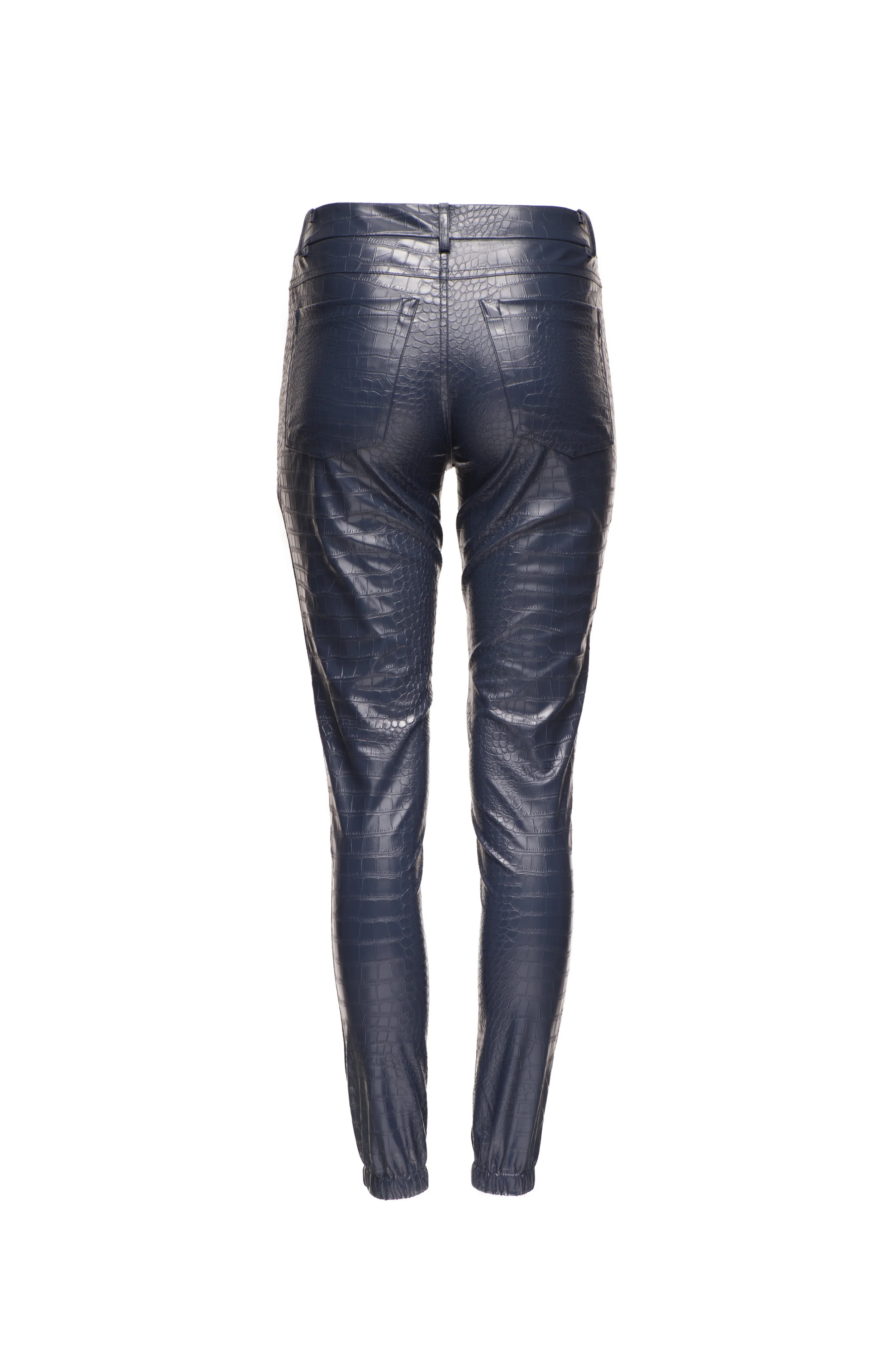 navy faux leather pants