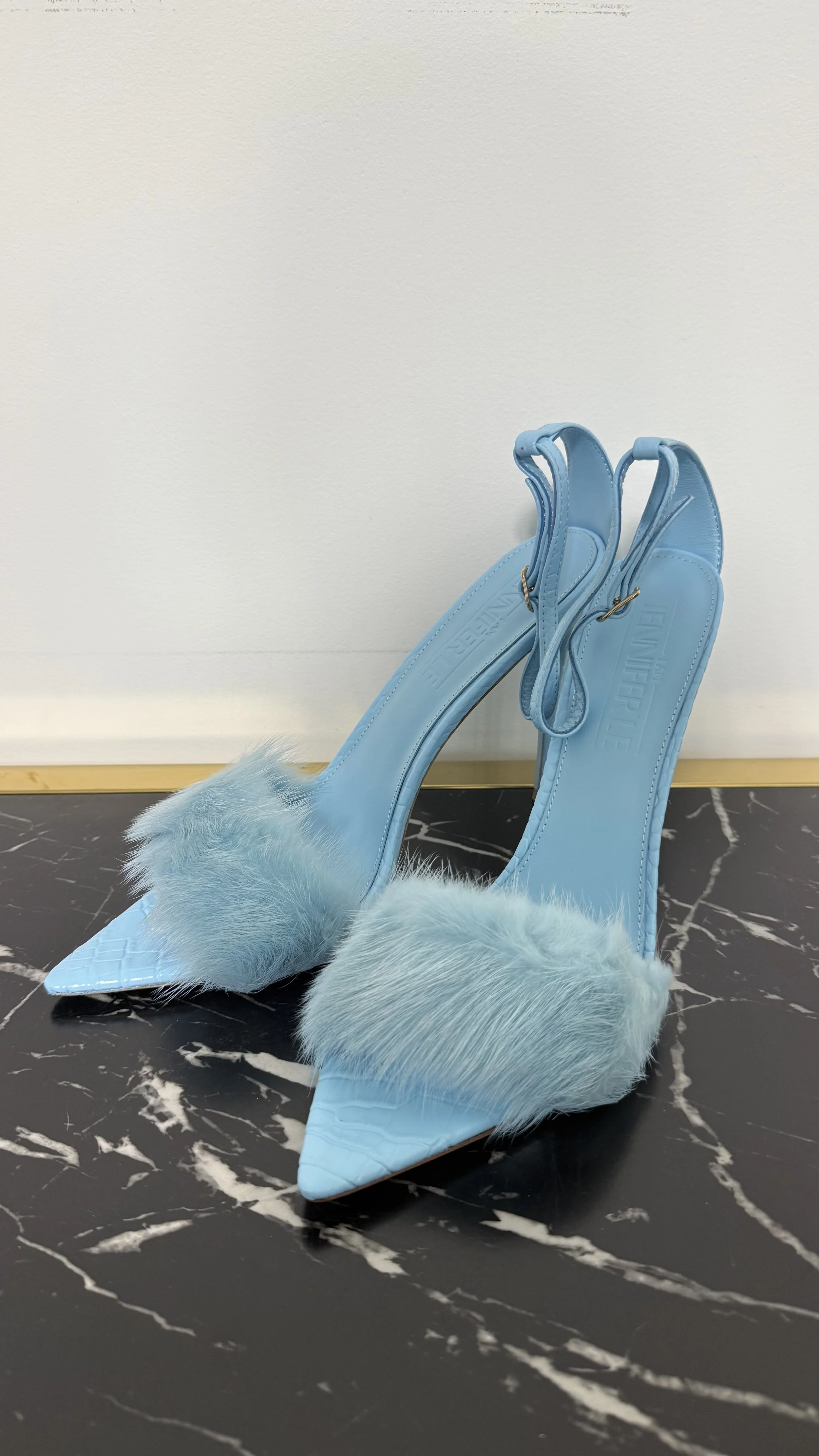 CROC X FUR SANDAL (PASTEL BLUE) - SIZE 42 ONLY
