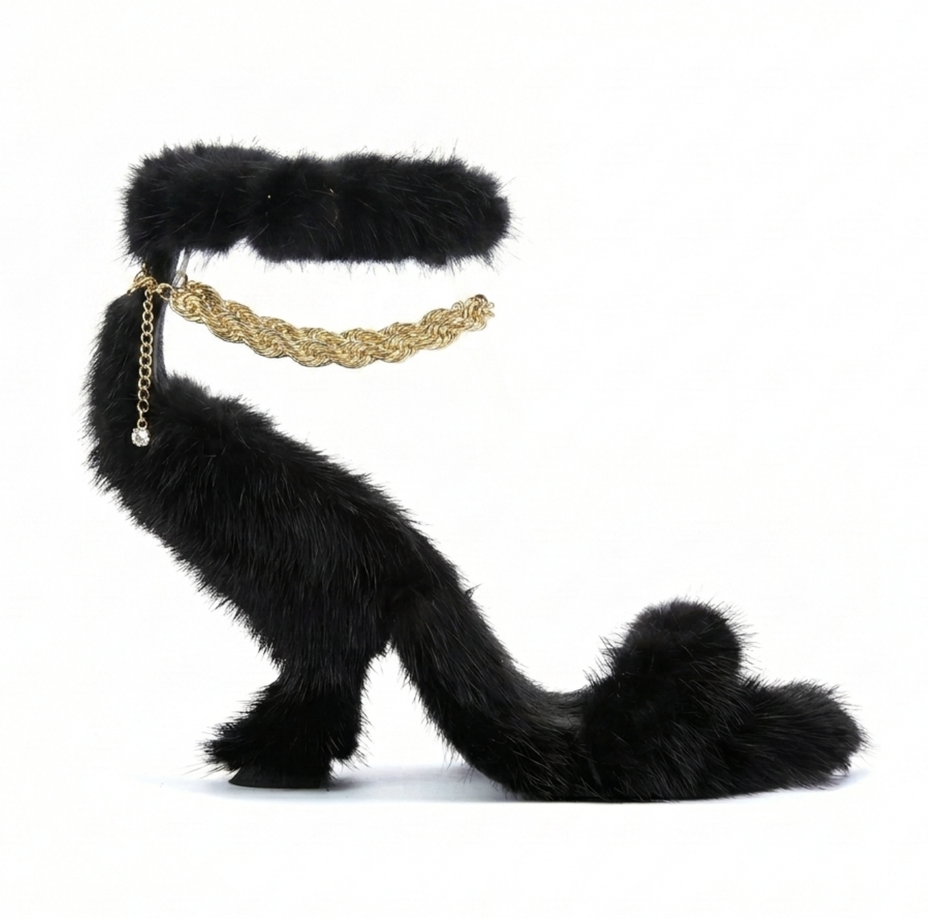 MINK X ROPE CHAIN SANDAL (BLACK)
