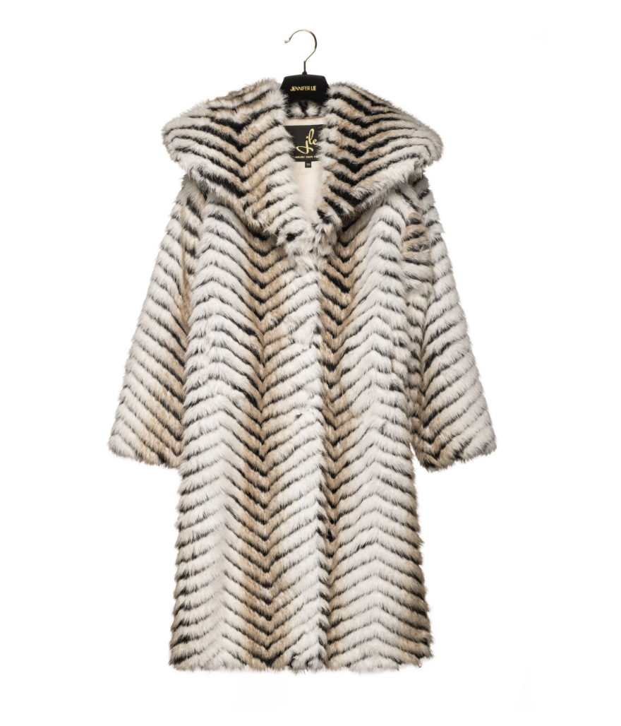STRIPE ME DOWN SHAWL COLLAR COAT