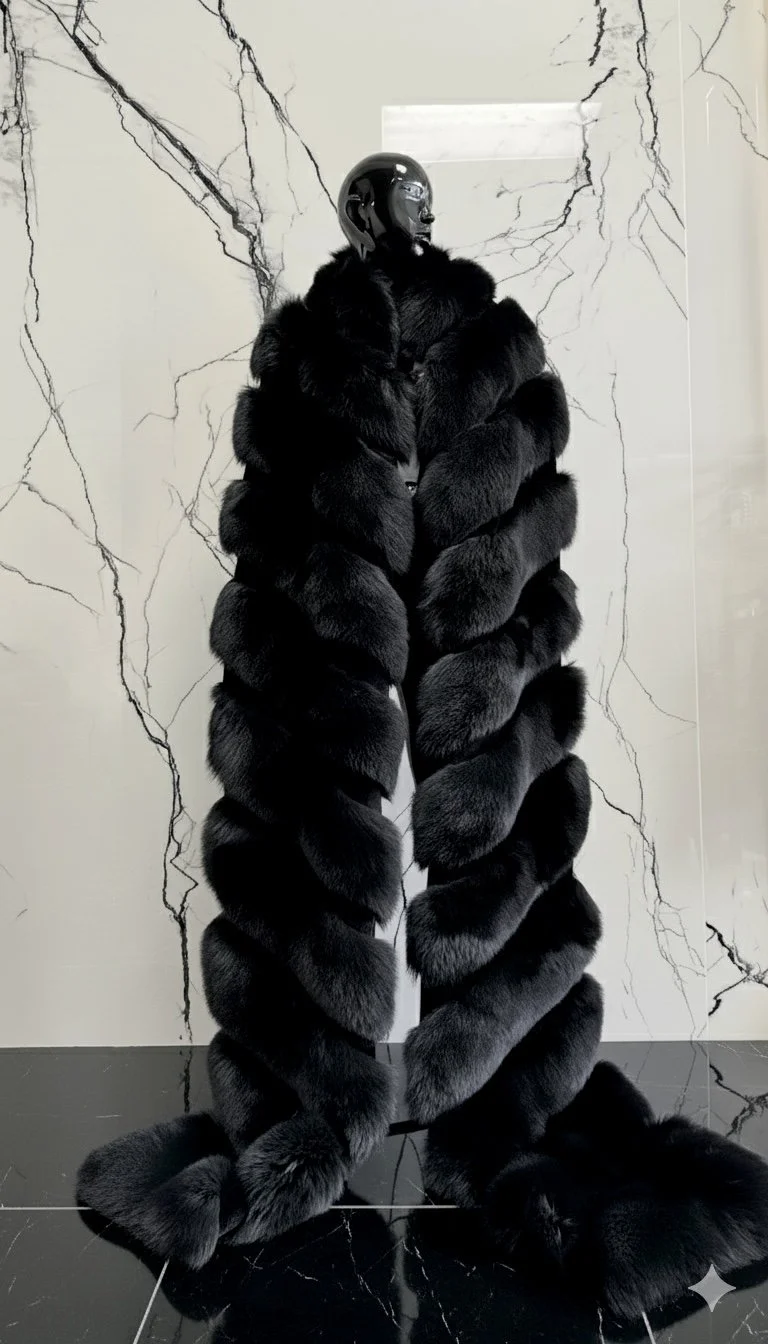 SUPER OVERSIZED GLAMOUR FOX FUR SHAWL