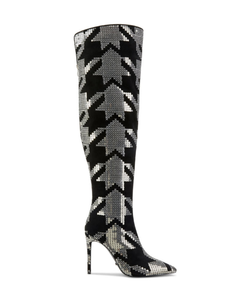 SUEDE X SEQUIN HOUNDSTOOTH
