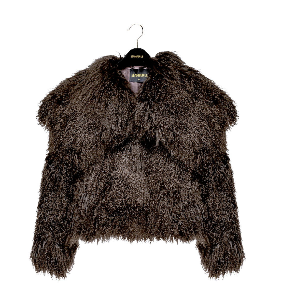 OVERSIZED COLLAR SHEARLING FUR COAT (ESPRESSO)