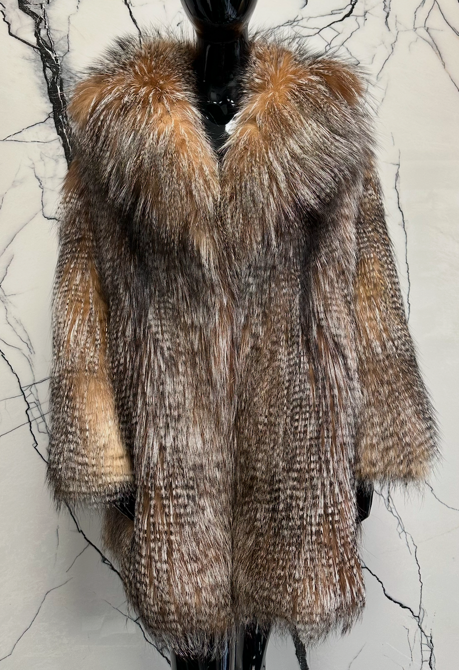 BROWN RACCOON COAT (M/L) - FINAL SALE