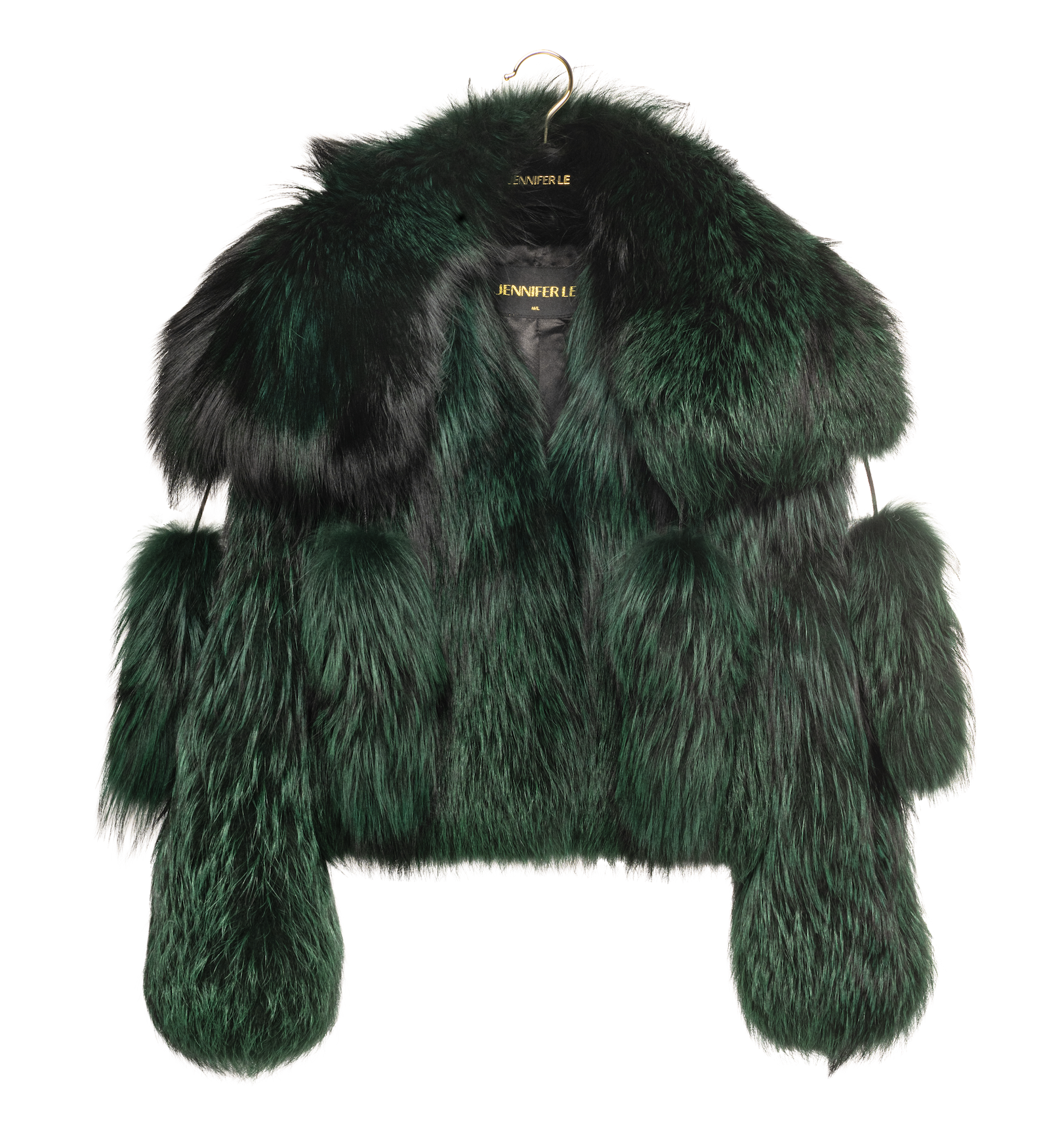FOXXY SHAWL X COAT SET (MONEY GREEN SILVER FOX)