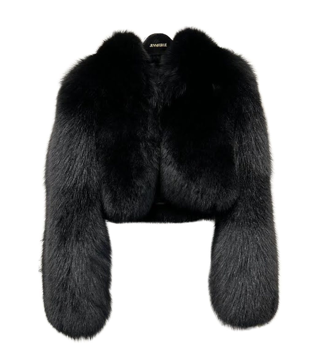 BLACK CROPPED BOMBER