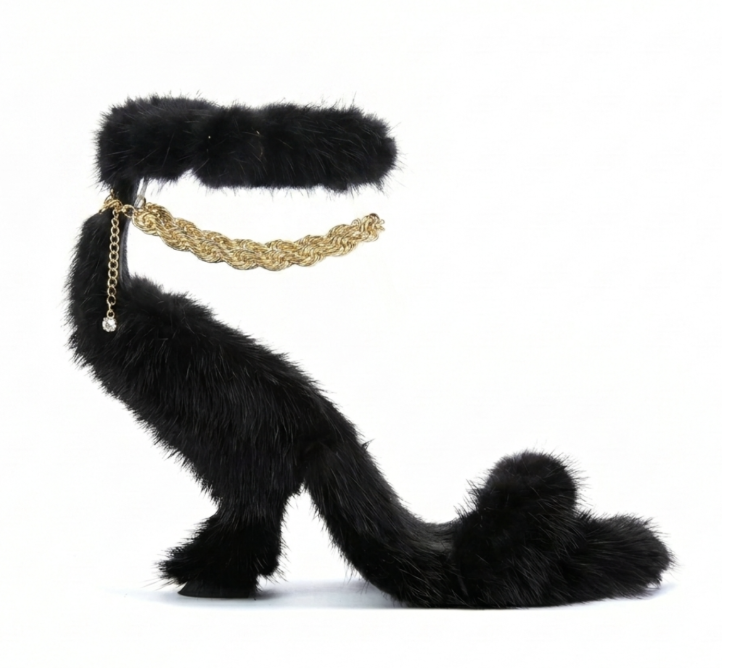 MINK X ROPE CHAIN SANDAL (BLACK)