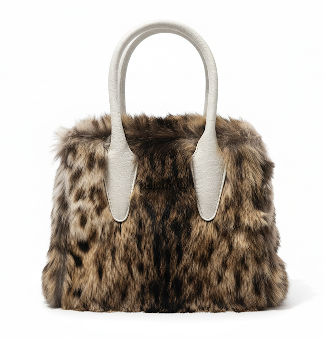 LEOPARD X WHITE CROC MINK TOTE BAG
