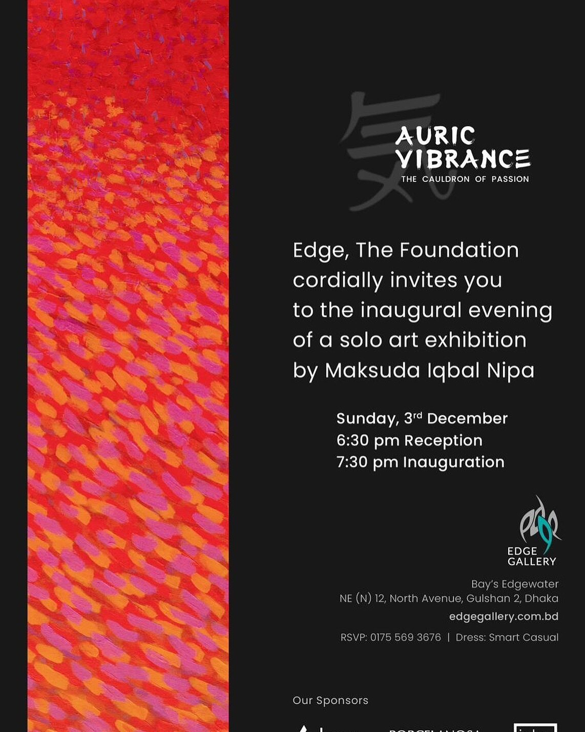 🎨✨ Exciting Announcement for Art Lovers! ✨🎨

Hey art enthusiasts! 🖼️ Save the date as the incredibly talented Maksuda Iqbal Nipa gears up for a solo exhibition that promises to be a visual feast! 🌟

📅 Date: Sunday, 3rd December
🕒 Time: 6:30 pm 