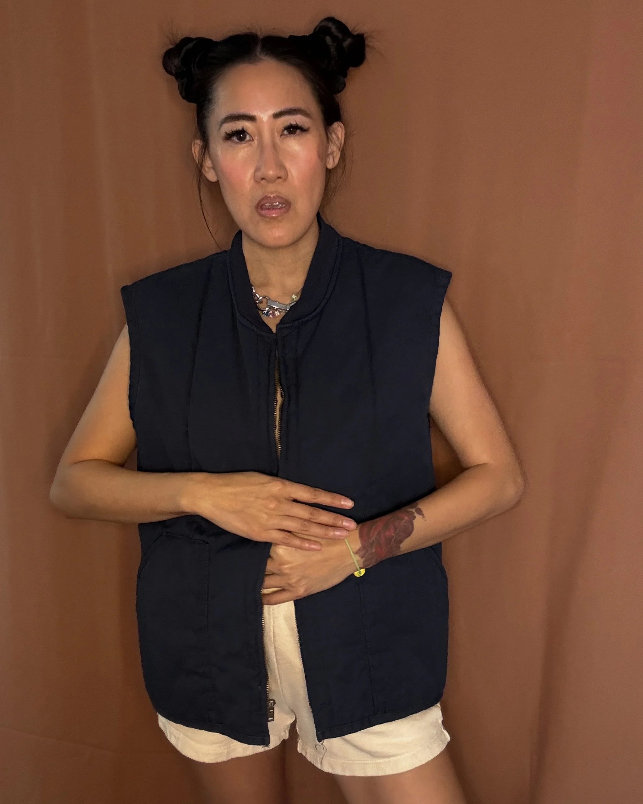 Vintage Navy Padded Vest