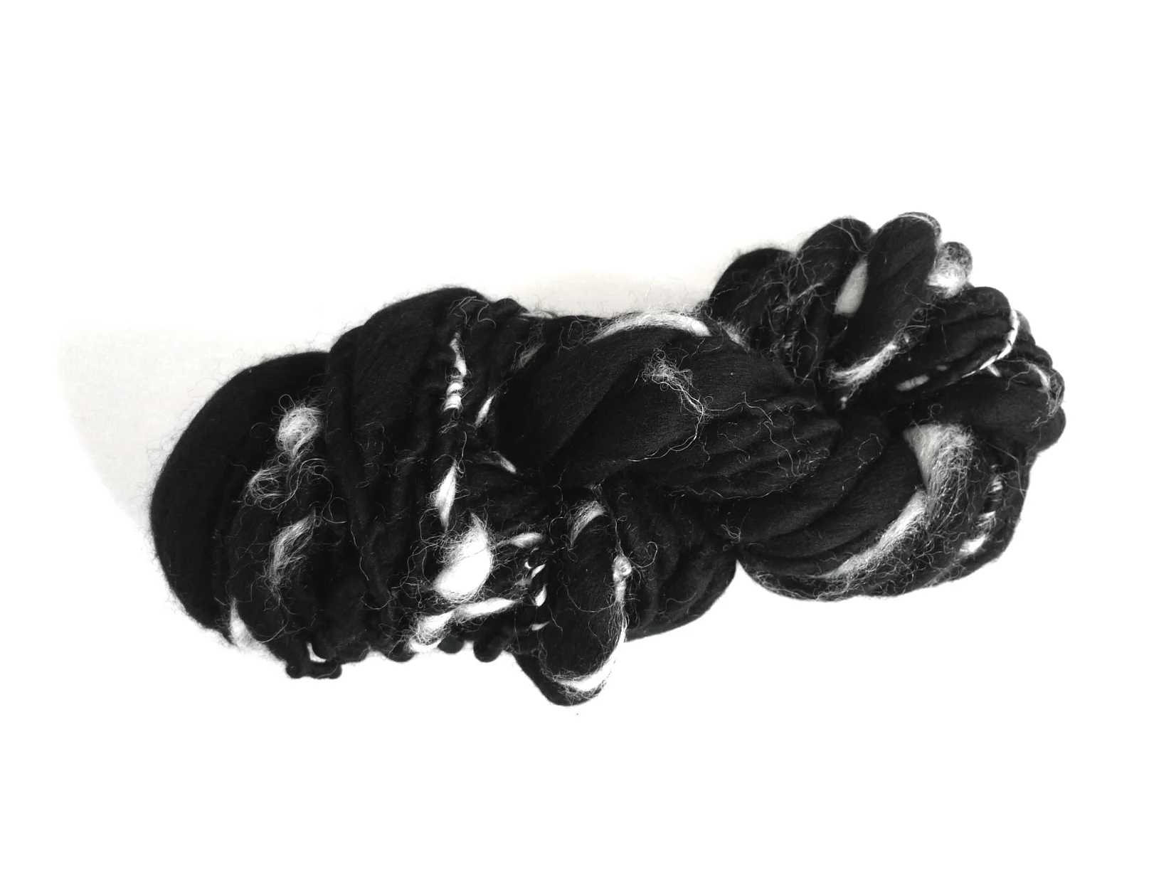 Hand-Spun Merino + Silk, black/white