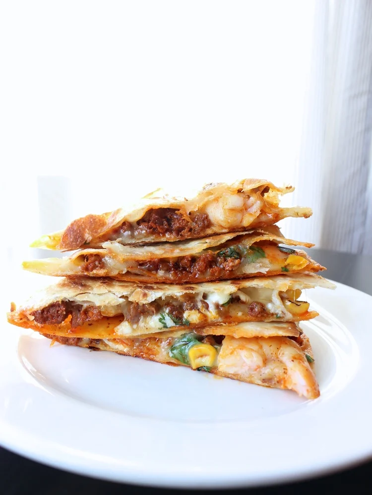 A Cinco De Mayo Recipe: Shrimp, Grilled Corn & Chorizo Quesadillas With Cotija Cheese