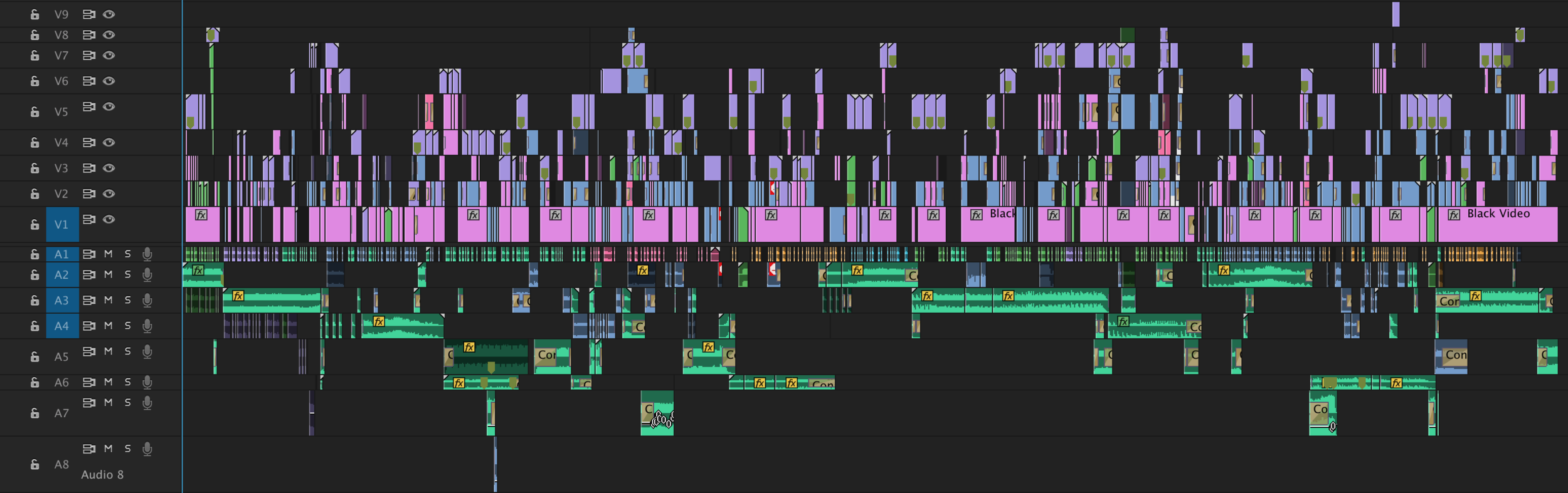 Current editing timeline for Episode 4
