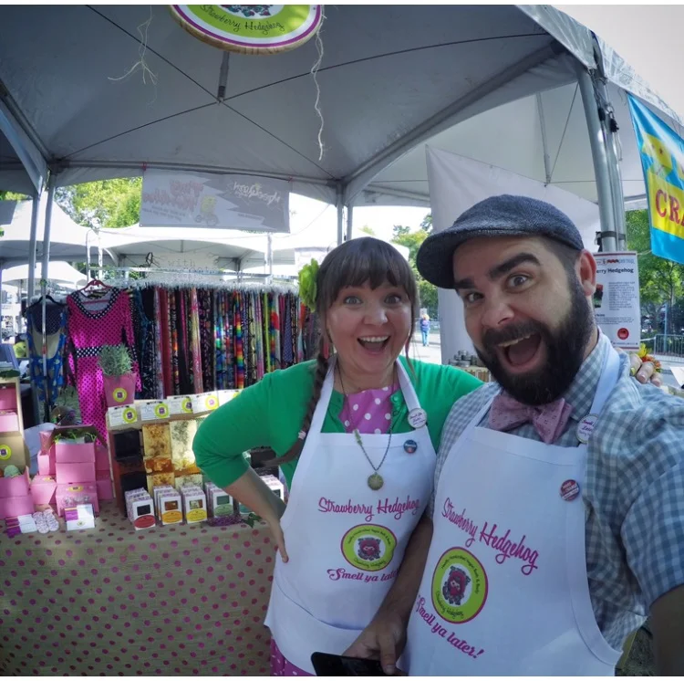 Matty and Tracy at 2015 World Maker Faire at the New York Hall of Science as part of the BUST Magazine Craftacular