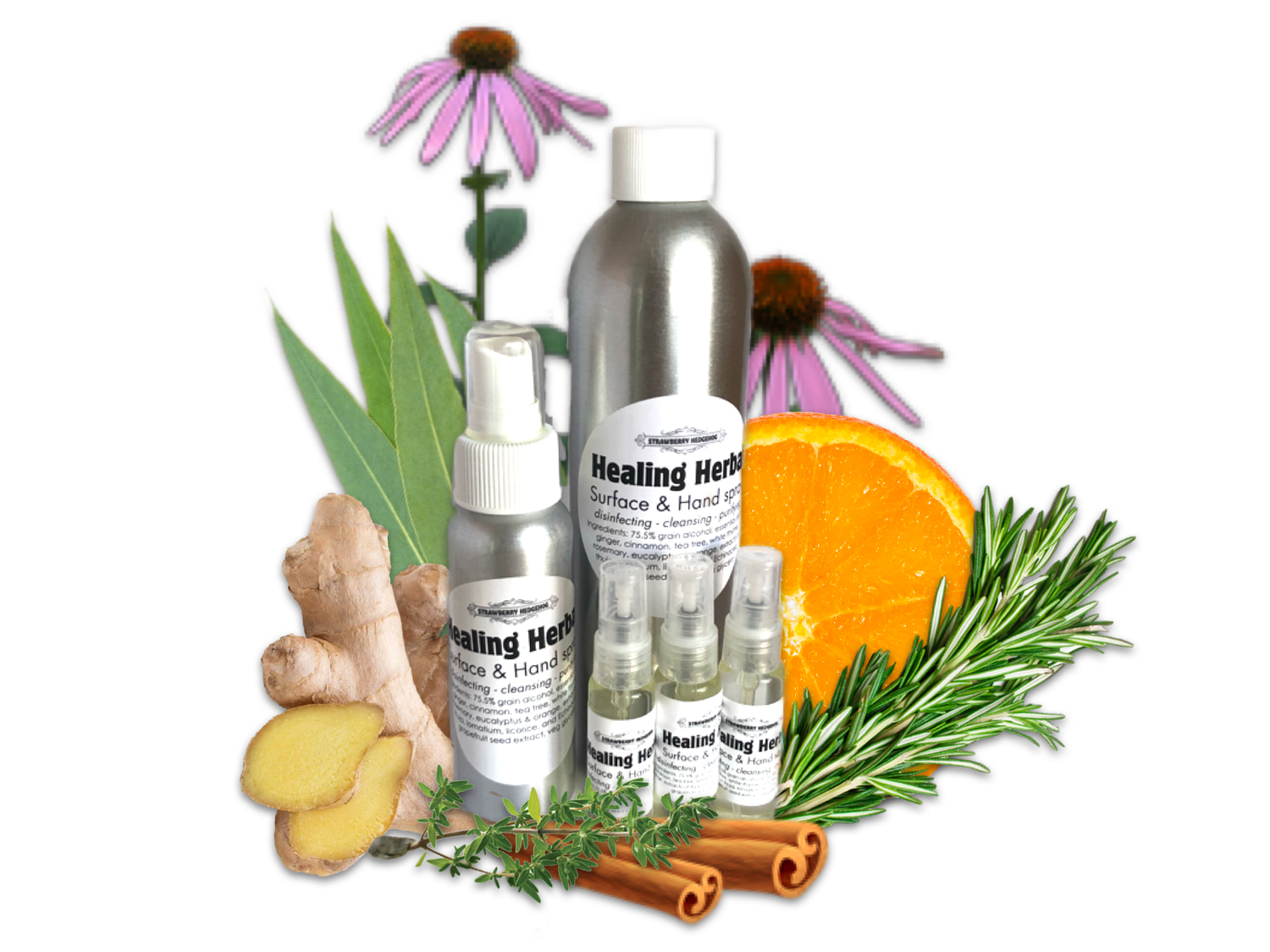➑さくらぐみ1690+1590×8= 14410■ヒーリングハーブス社 Healing Herbs Surface & Hand Spray — Strawberry Hedgehog