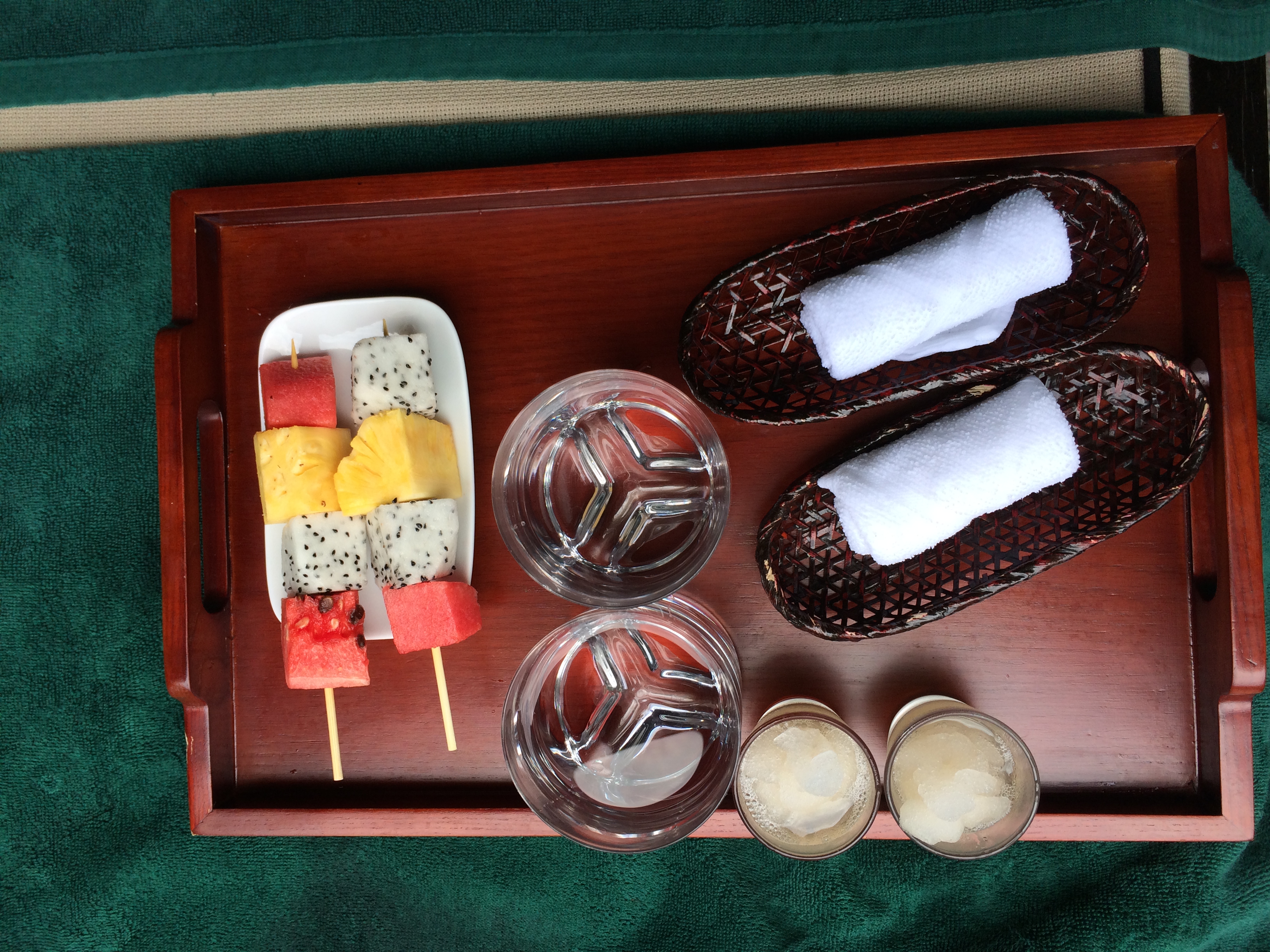 Poolside snacks at Hotel Metropole, Hanoi