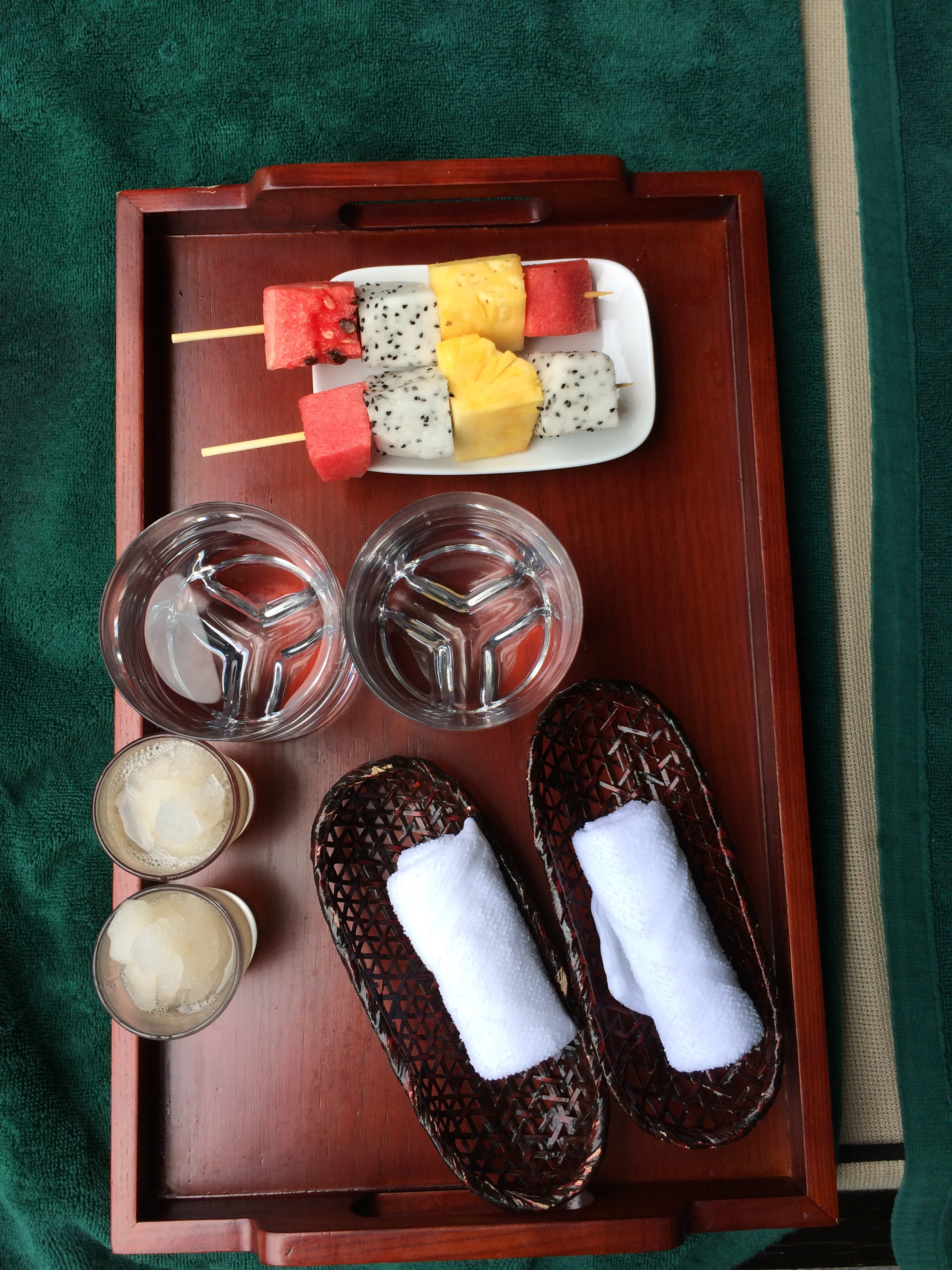 Poolside snacks at Hotel Metropole, Hanoi
