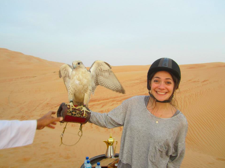 Falconry at Anantara Qasr Al Sarab, in the U.A.E.